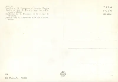 Assisi — Bazylika św. Franciszka i równina Umbrii — Wyd. D.A.C.A. - Assisi, n° 207 — Rewers