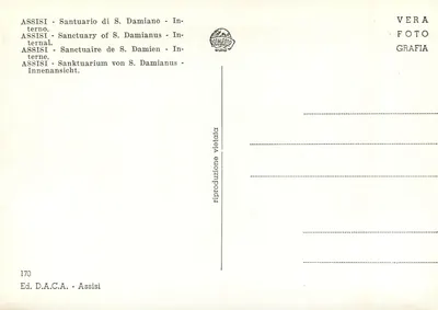 Assisi - Świątynia św. Damiana - Wnętrze — Wyd. D.A.C.A. - Assisi, nr 170 — Rewers
