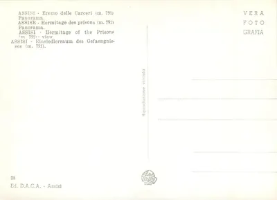 Assisi - Erymit Carceri (m. 791) — panorama — Wyd. D.A.C.A. - Assisi, nr 28 — Rewers