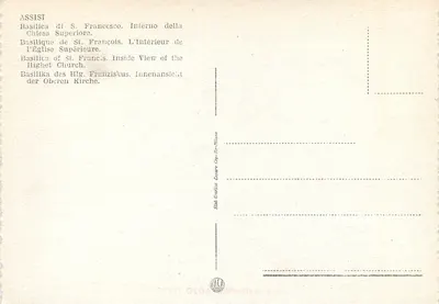Assisi — Bazylika Świętego Franciszka — wnętrze wyższej świątyni — Stab Grafica Cesare Capo-Milano — Rewers