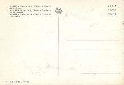 Assisi - Túmulo de Santa Clara - Igreja de S. Chiara — Verso