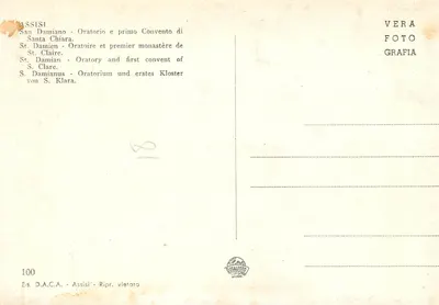 Assisi - San Damiano - Oratorium i pierwszy klasztor św. Klaudii — Rewers