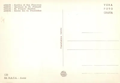 Assisi - Bazylika Świętego Franciszka — Wyd. D.A.C.A. - n°120 — Rewers