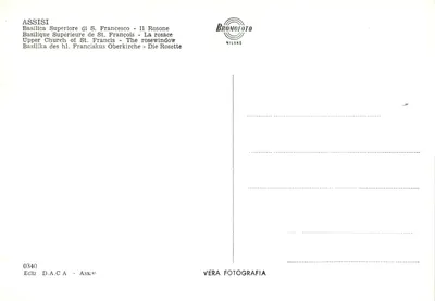 Assis — Rosone da Basílica Superior de São Francisco — Bromofoto Milão — Verso