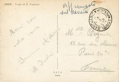 Assisi — Grobowiec św. Franciszka — wydawca Daca, seria nie widoczna — Rewers