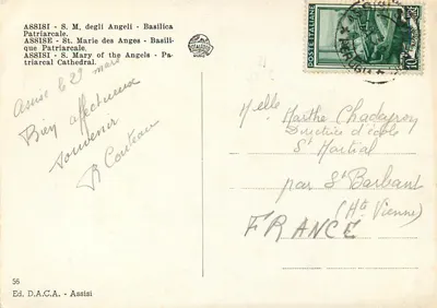 Assise - S. M. degli Angeli - Bazylika Pacyfikacyjna — Wyd. D.A.C.A. - Assisi, nr 56 — Rewers