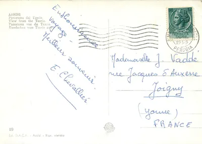 Assisi — widok z Tescio — Wyd. D.A.C.A. n°19 — Rewers