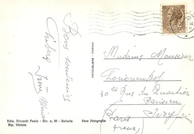 Bellaria - Powrót z rybołówstwa — Wyd. Riccardi Paolo, Riv. n. 86 — Rewers