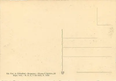 Bergame - Le cinque vie — Editor A. Cittadini, n° 7-XI-1925 — Verso