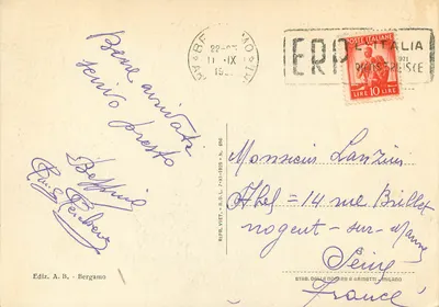 Bergamo — Wieża Caduti — wydawca A.B. nr 650 — Rewers