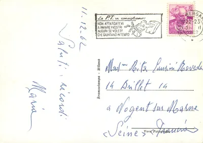 Bergame — Saluti da Bergamo — Bromostampa — Verso