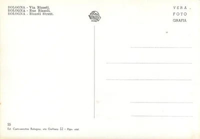 Bologna - Via Rizzoli — widok placu z Wieżą Asinelli — éditeur Totalfoto Milano — Rewers