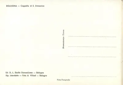Bologna — Cappella di S. Domenico — Studio Domenicano — Verso