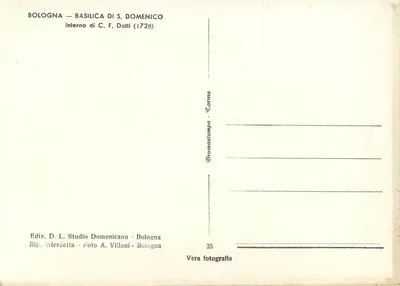 Bologna — Bazylika św. Dominika — Wnętrze C. F. Dotti (1728) — Rewers