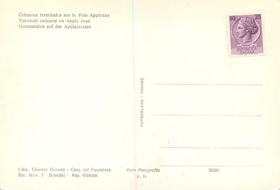 Brindisi - Colunas terminais na Via Appia — Verso
