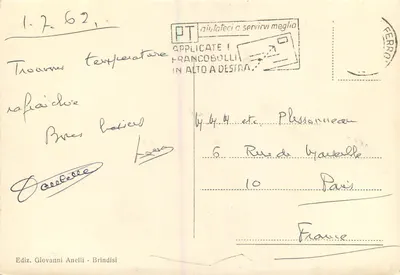 Brindisi - Piazza S. Teresa - Monumento aos Mortos — Verso