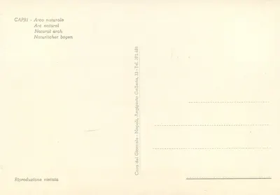 Capri - Arco Naturale — seria 259 — Casa del Giornale, Napoli — Rewers