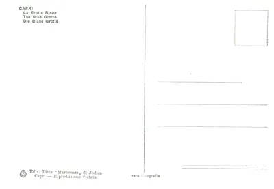Grotta azzurra — Capri — Wyd. Mariomati di Jodice, nr 21-42 — Rewers