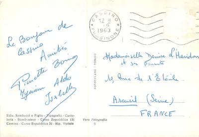Cassino — Cemitérios italiano, inglês, polonês e alemão — Ediz. Sambucci e Figlio — Verso