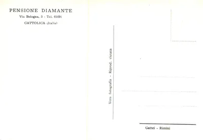 Hotel Diamante — Gattei - Rimini — wydawca nieznany — Rewers