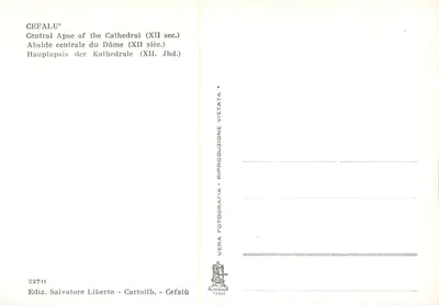 Cefalù - Centralna absyda katedry (XII w.) — Wydawca Salvatore Liberto, nr 22711 — Rewers