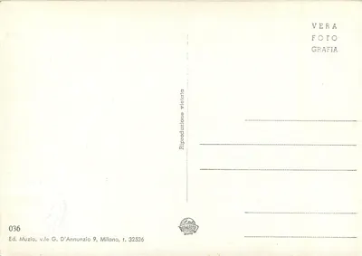 Certosa de Pavia - A nova sacristia — editor Ed. Muzio, n° 036 — Verso