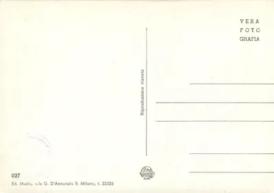 Certosa de Pavia — O lado sul da Igreja do pequeno claustro — Ed. Muzio, n° 027 — Verso