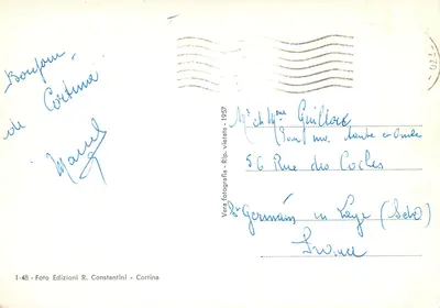 Cortina m. 1224 - Col Rosa m. 2466 - Pomaagnon m. 2456 — Widok panoramiczny — Vera Fotografie R. Constantini — Rewers