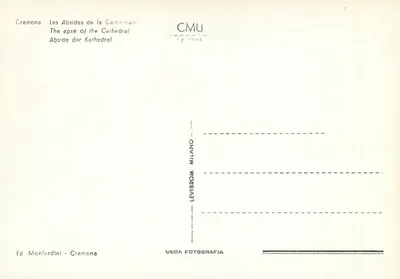 Cremona - As Absides da Catedral — Ed. Monferdini, Milão — Verso