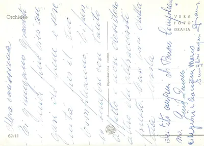Orchidée — Wspomnienie urodzinowe — Vera Foto Grafia, n° 62/11 — Rewers