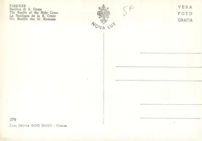 Firenze — Bazylika S. Croce — wydawca NOVA LUX, nr 279 — Rewers