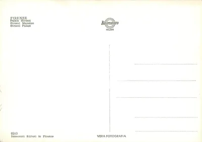 Firenze - Palazzo Strozzi — editor Innocenti Editori in Firenze, n° 0213 — Verso