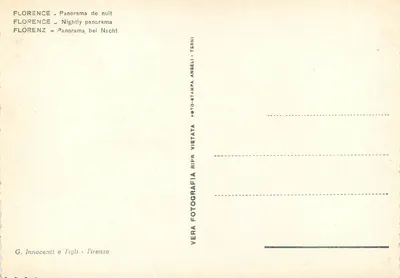 Florence — panorama nocna — G. Innocenti e Figli — Rewers