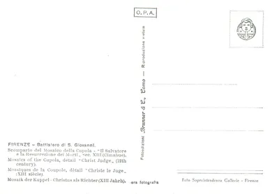 FIRENZE – Batistério de S. Giovanni – Parte do Mosaico da Cupula «Il Salvatore e la Resurrezione dei Morti» – Século XIII – (Cimabue) — Verso