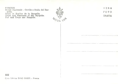 Florencio - Muzeum Narodowe - Dziedziniec i schody Bargello — Rewers