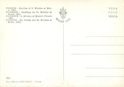 Florence - Basilica di S. Miniato al Monte — Nova Lux, n° 306 — Rewers