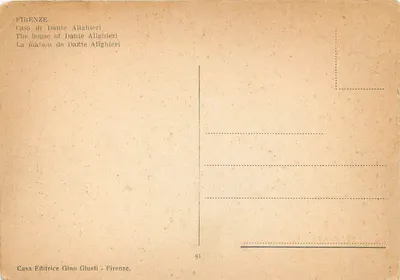 Florencio — Dom Dantego Alighieriego — Casa Editrice Gino Giusti, n°81 — Rewers