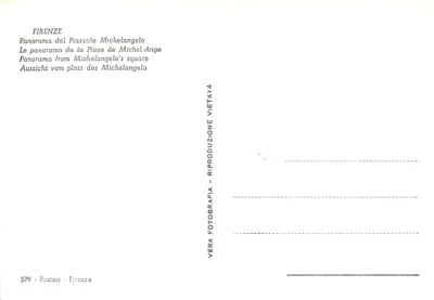 Florenca - panorama z placu Michel-Ange — Pratesi, n° 579 — Rewers