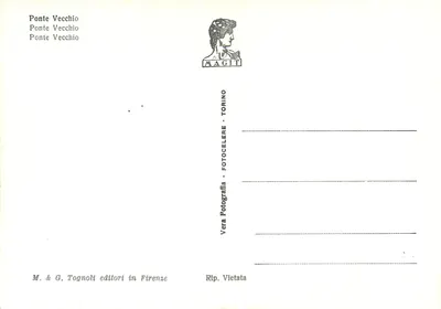 Florence - Most Vecchio — M. & G. Tognoli, Firenze — Rewers