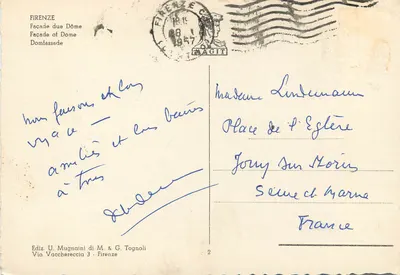 Florenca - Façada Duomo — Wydawca U. Mugnaini di M. & G. Tognoli, nr 2 — Rewers