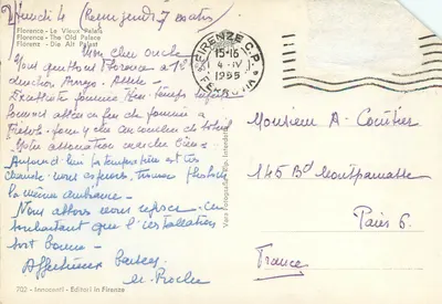 Florença - Palazzo Vecchio — editor Innocenti, n°702 — Verso