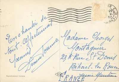Florence — widok panoramiczny i collage z zabytków — Souvenir Ricordo di Firenze — Rewers