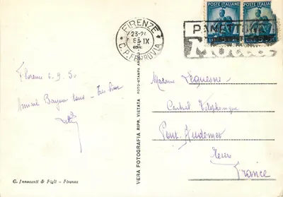 Nowoczesna pocztówka Firenze Mosty nad Arno — Rewers