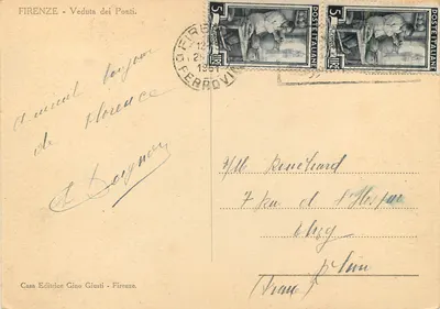 Florença - Vista dos Pontes — Casa Editrice Gino Giusti, Firenze — Verso