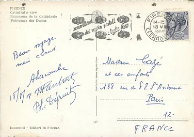 Firenze Widok katedry w panoramie — Innocenti - Wydawcy w Firenzach, nr 117 — Rewers