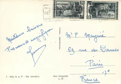 Genova - Piazza Acquaverde i Stacja Principe — Wydawca S.A.F. nr 7 — Rewers