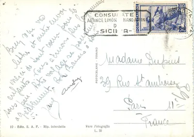 Genova — panorama dal Righi — widok na port i miasto — Ediz. S.A.F. nr 10 — Rewers