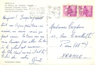 Genua — Dom C. Colombo — wydawca Reprodukcja zabroniona — Rewers