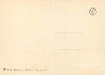 Isola Bella - Lago Maggiore — widok z kwitnącymi drzewami — Edit. Brunner & C., Como, n° 208-182 — Rewers