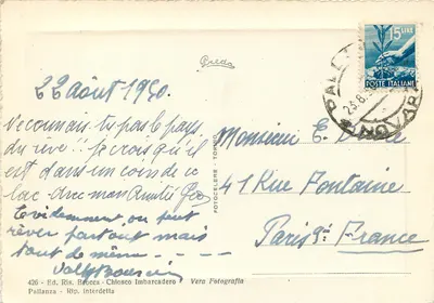 Jezioro Maggiore - Wyspa Bella — widok panoramiczny — Wyd. Ris. Brocca, Chiosco Imbarcadero, Pallanza — Rewers
